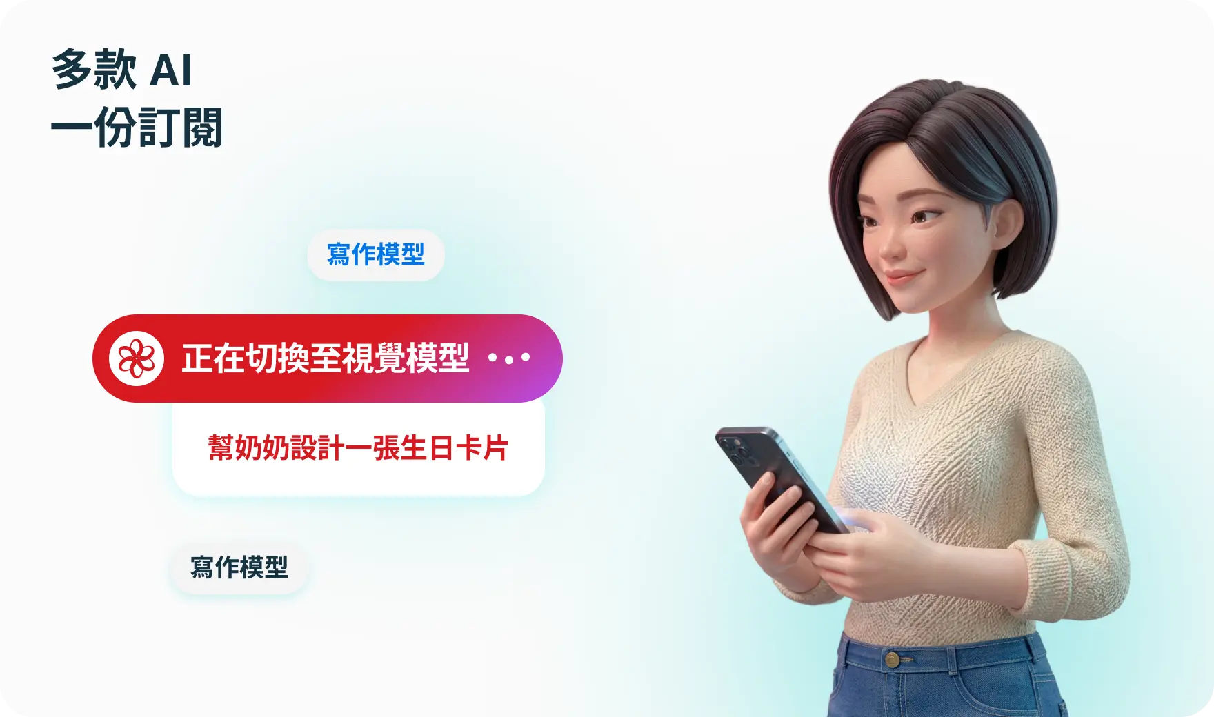 智慧路由: Kaleida 自動為每位家庭成員的每一個請求,挑選最合適的模型。